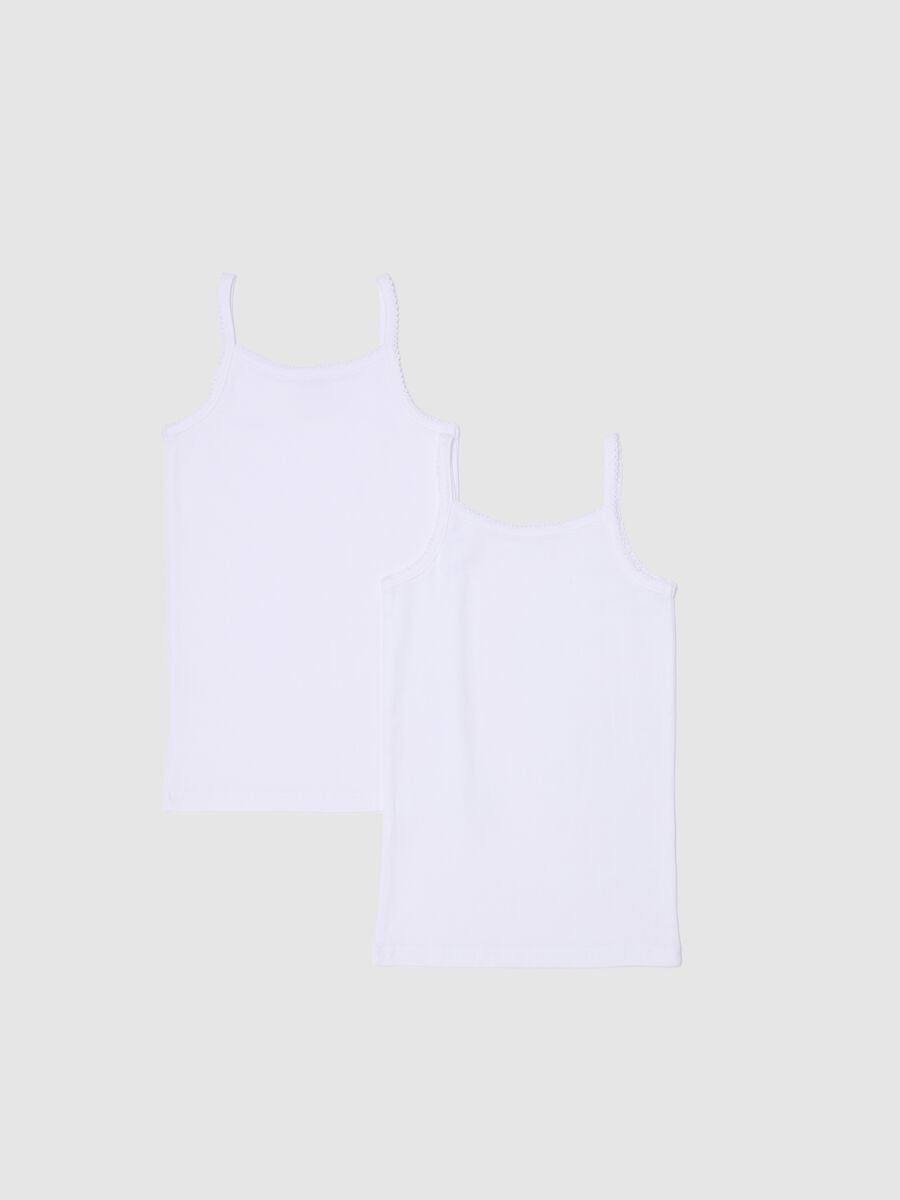 Two-pack cotton vests with bow_1