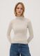 Beige ribbed viscose-blend jumper with high neck_2