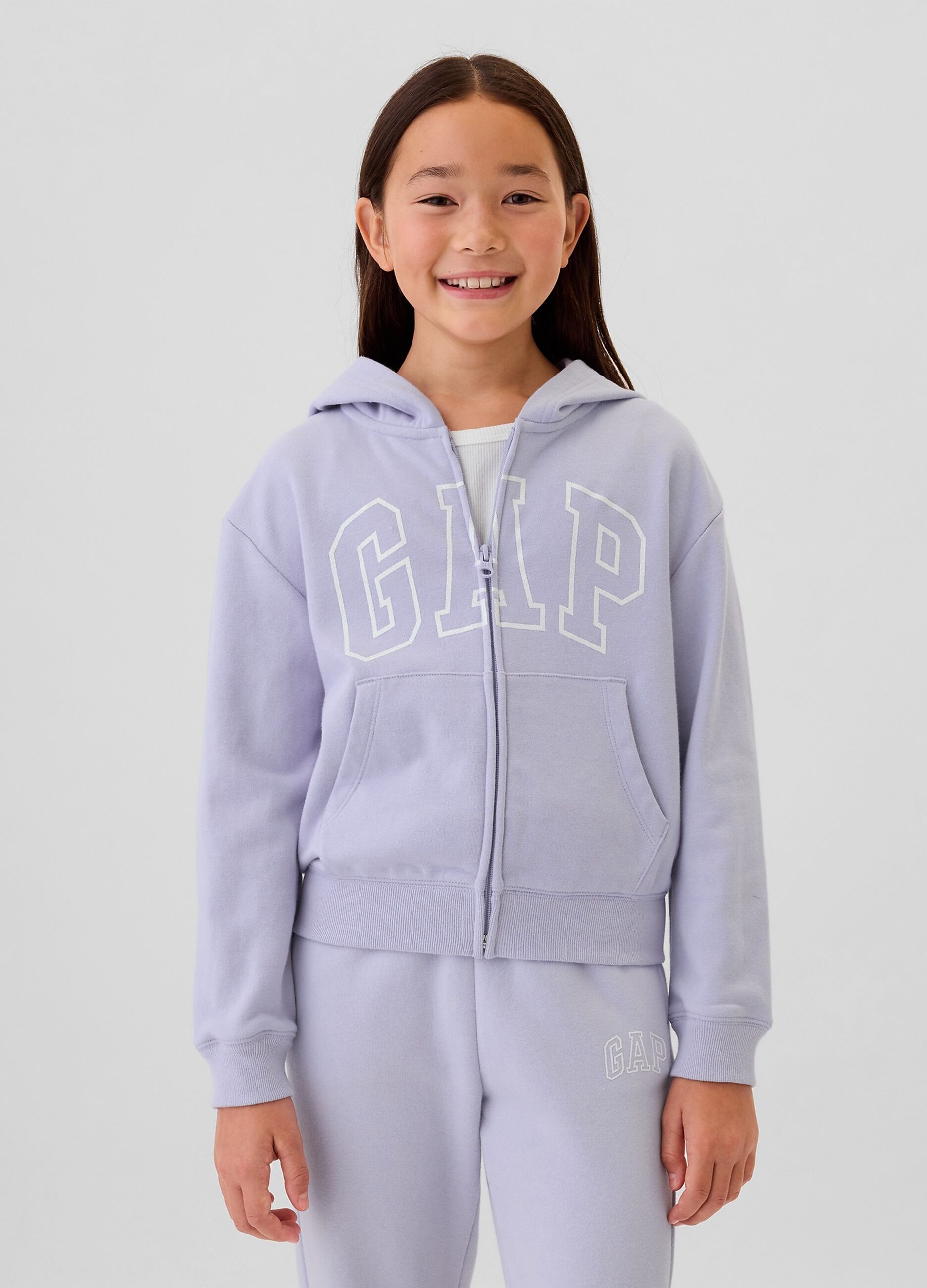 Full-zip hoodie with embroidered logo