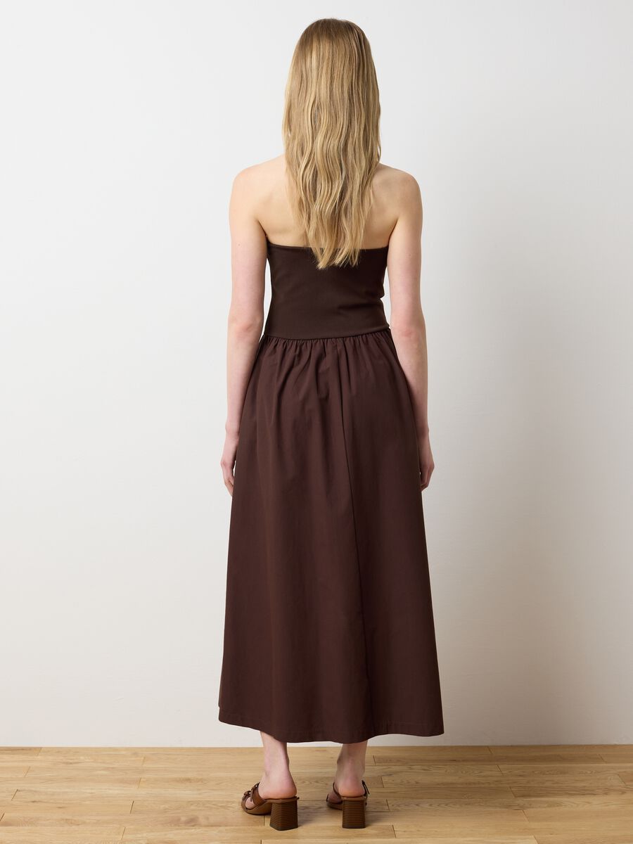 Long brown dress with bandeau top_3