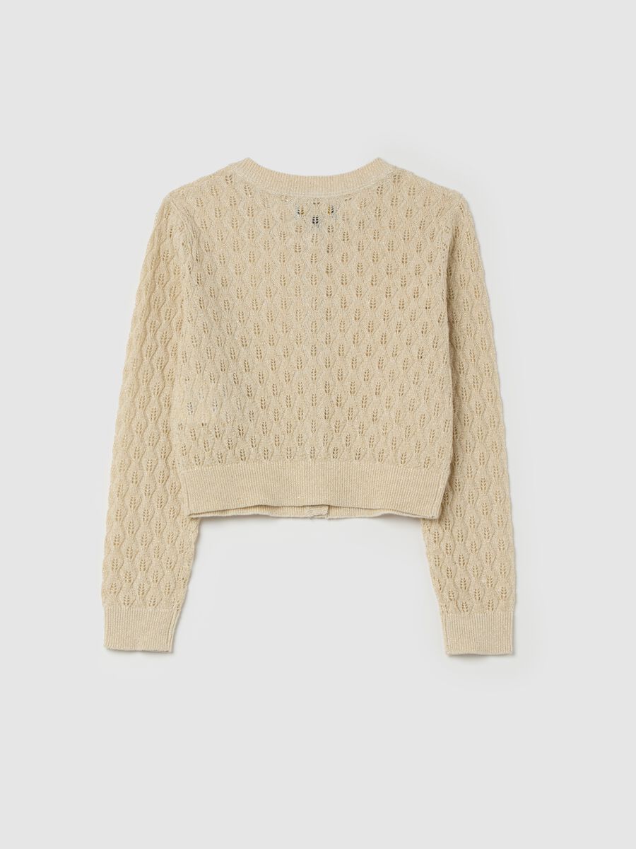 Cardigan with openwork design lurex_1