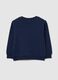 Blue children's sweatshirt in pure cotton with regular fit and Christmas print_1