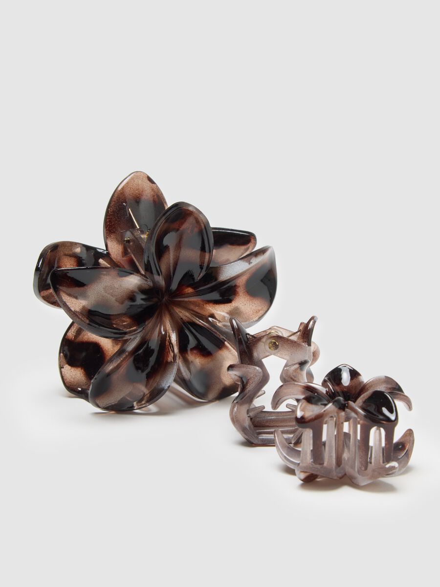 Women's Brown Flower Design Hair Clips_1
