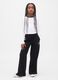 Girls' black trousers in pure cotton_0
