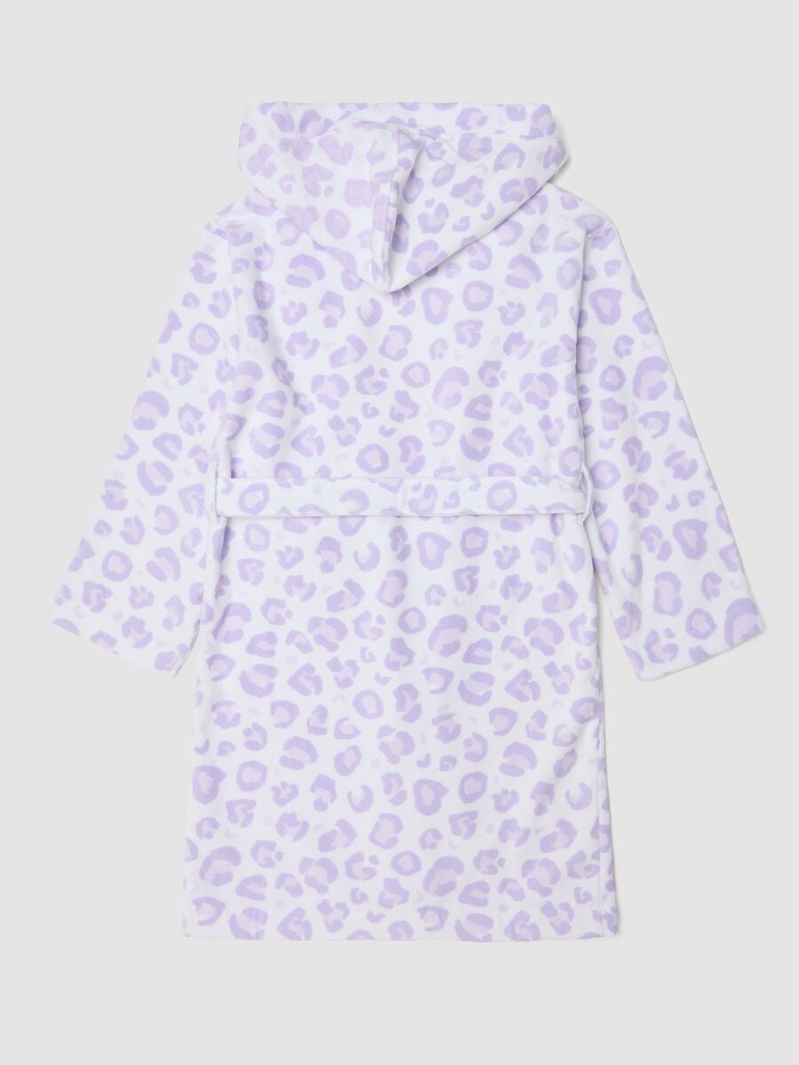 White and lilac-purple bathrobe in pure organic cotton_1