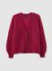 Cardigan deep V rosso vestibilità oversize_4