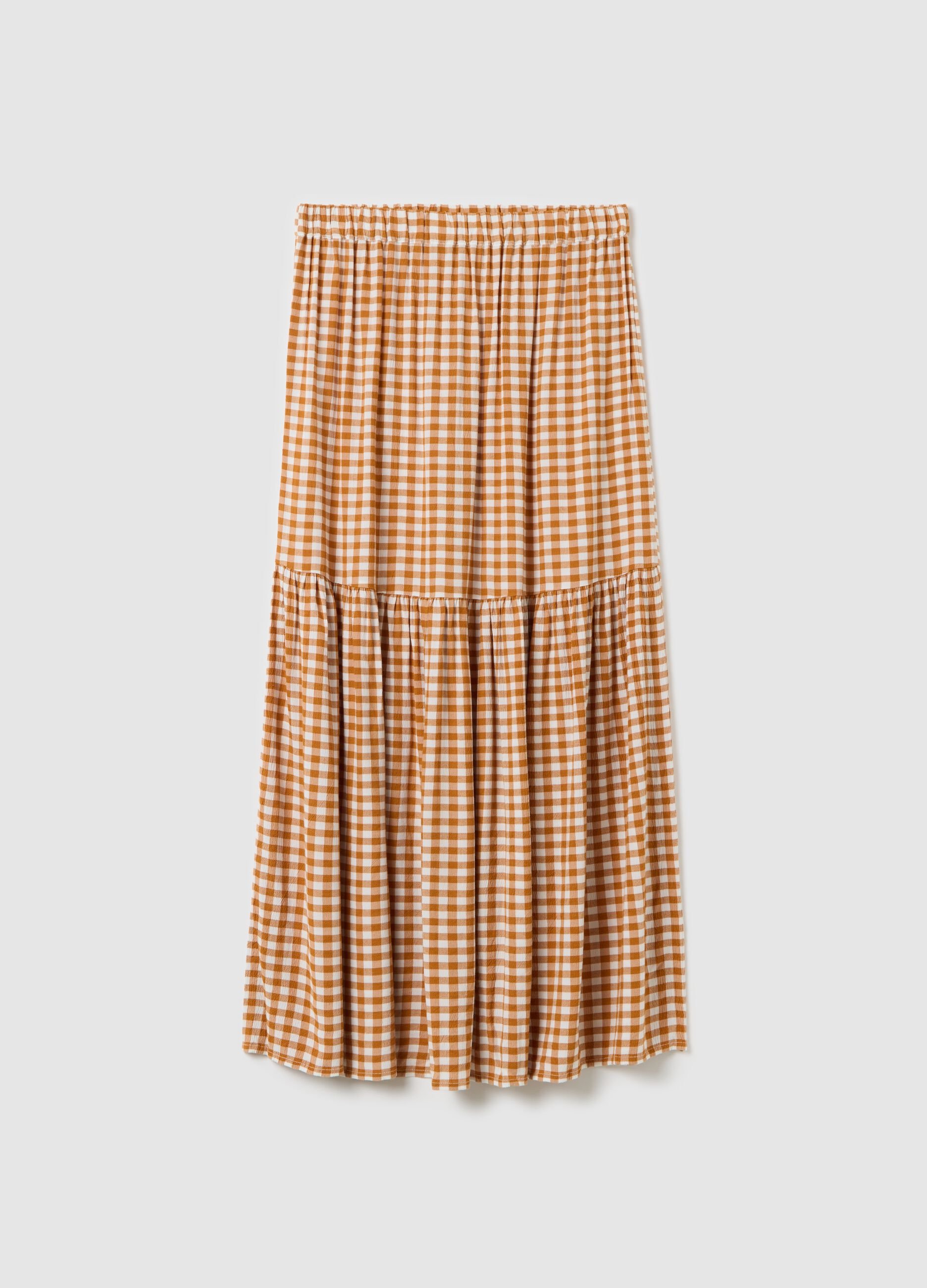 Gonna midi da donna in puro viscosa multicolor regular fit