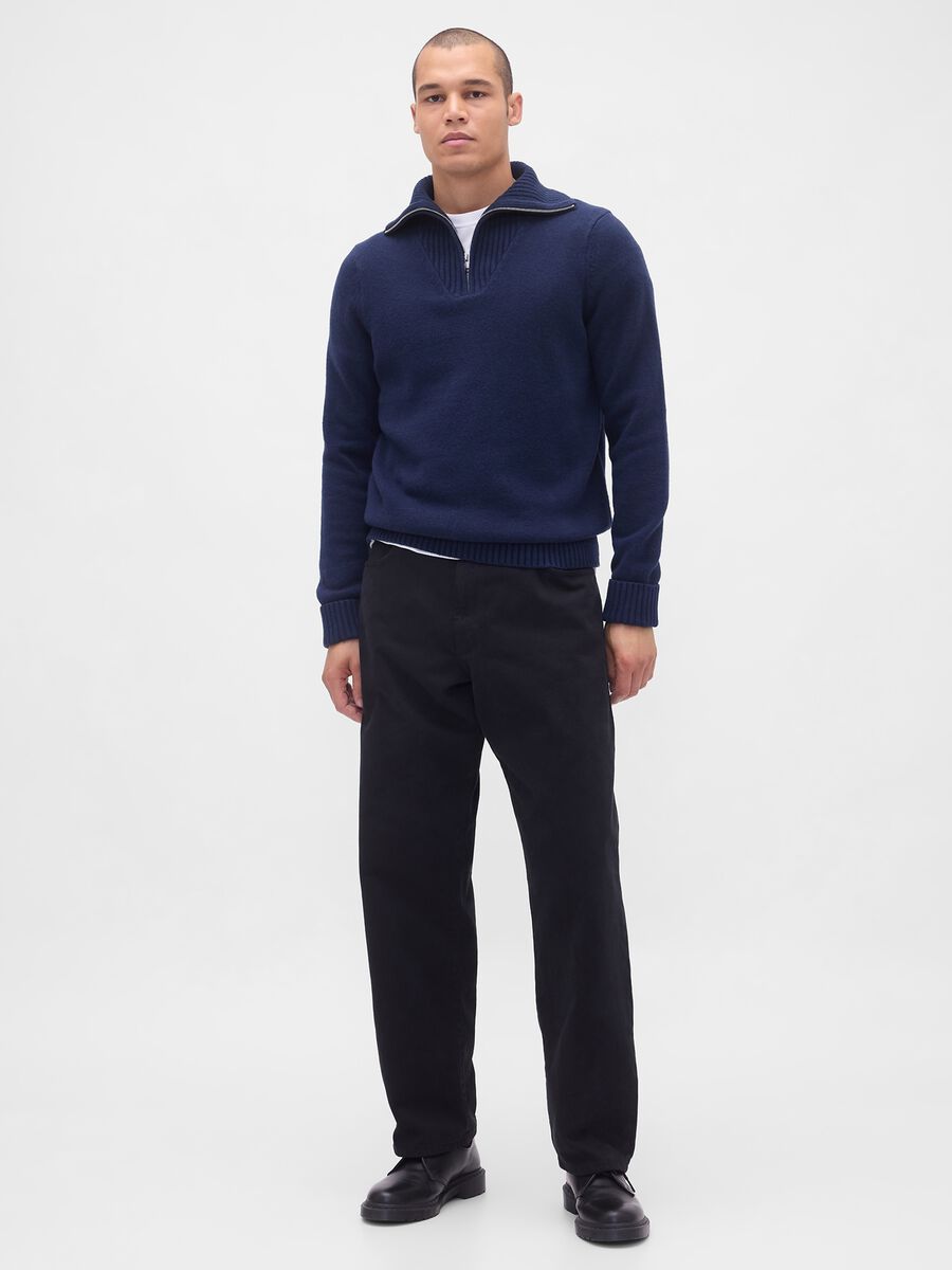 Men's Blue Cotton Blend Jumper_2