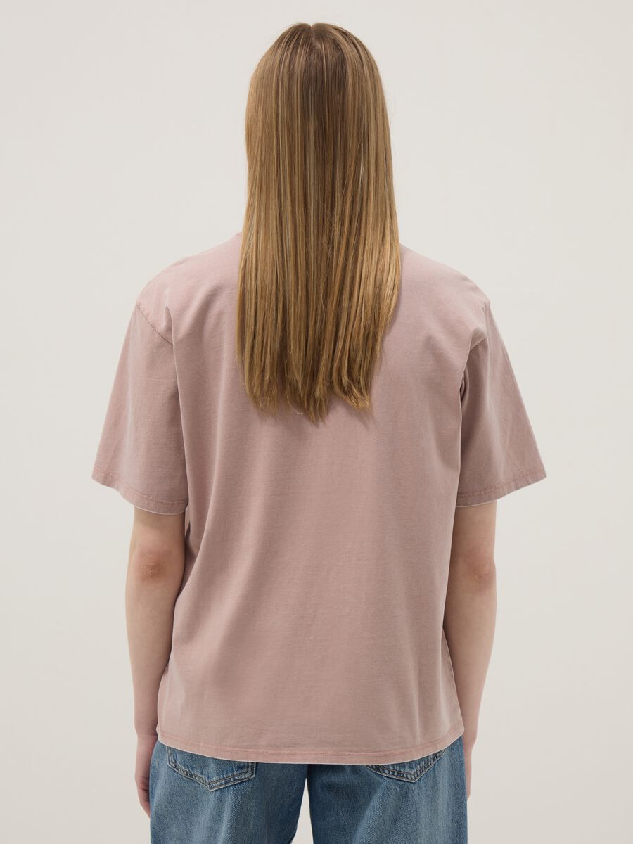 T-shirt in puro cotone rosa relaxed fit con stampa_3