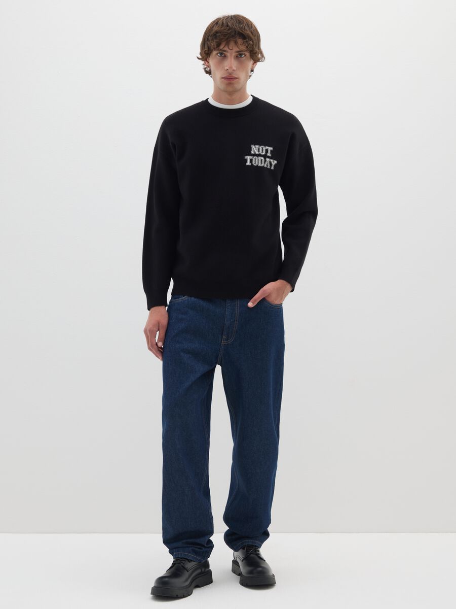 Black regular fit jumper_1
