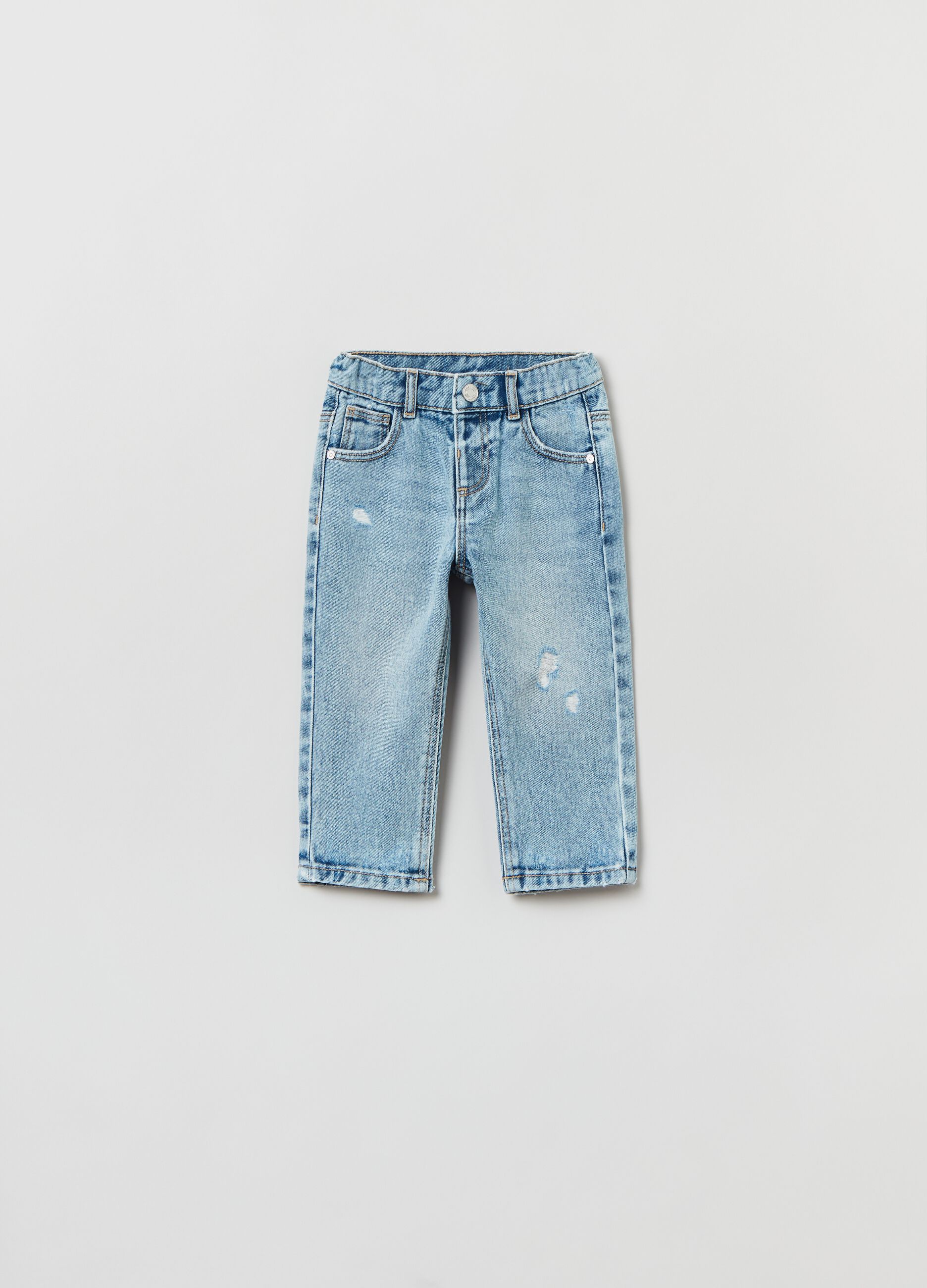 Jeans cinque tasche con abrasioni _0