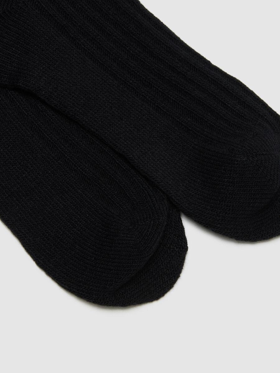 Two-pack of long ribbed black socks_2
