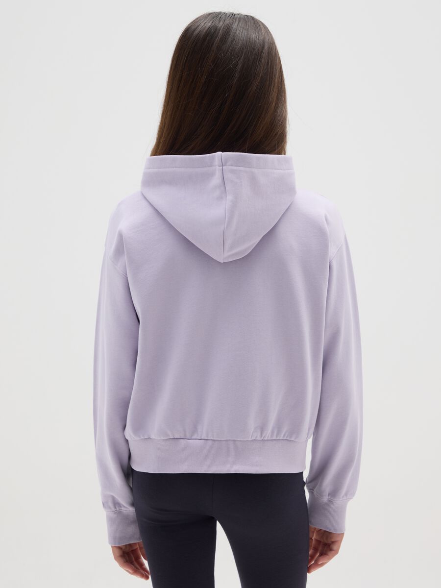 Felpa da ragazza in puro cotone viola regular fit_1