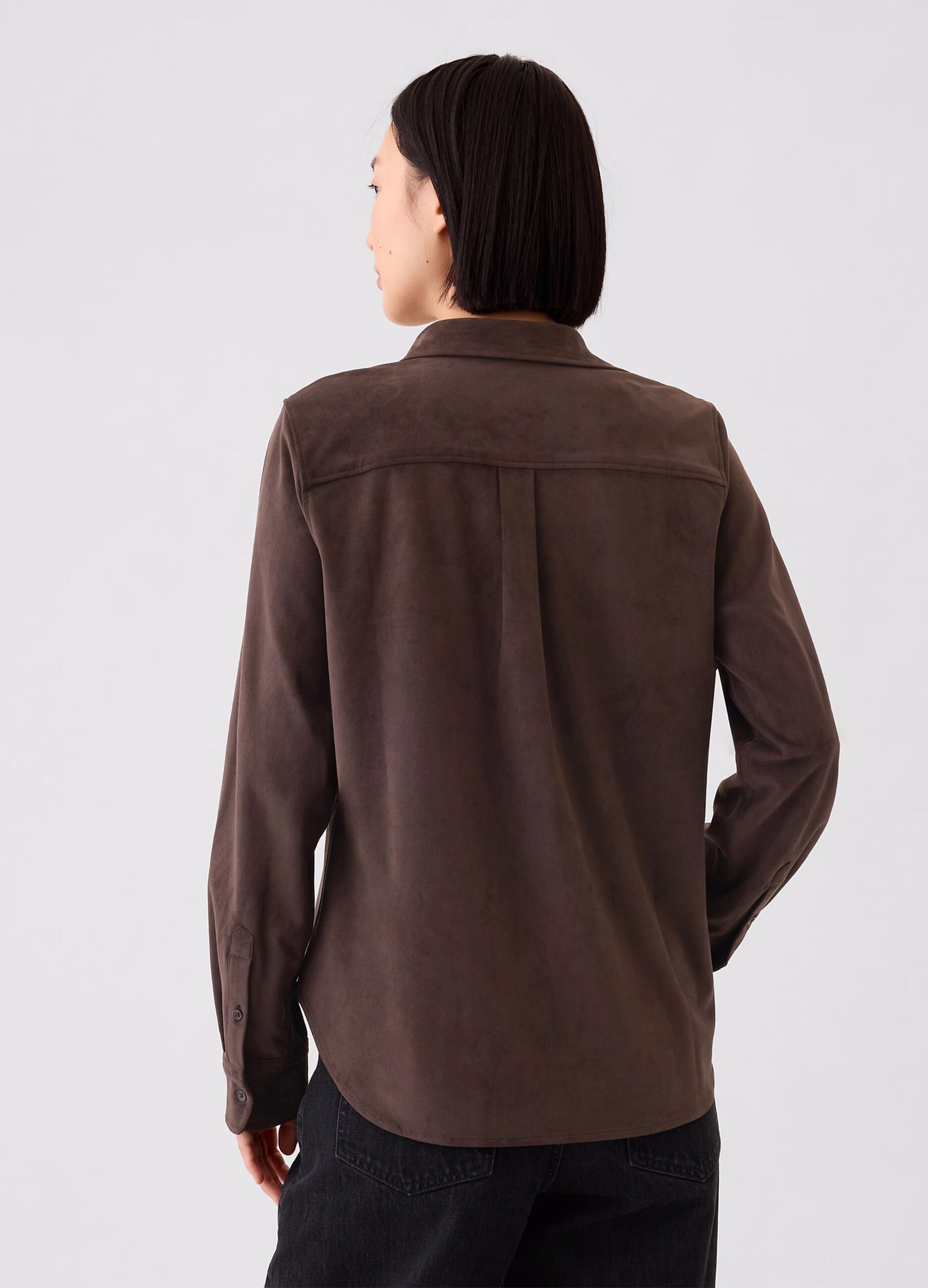 Suede shirt with pocket
