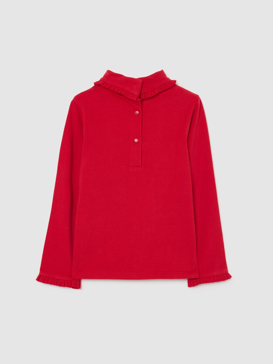 Red stretch cotton girl's top_1