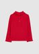 Red stretch cotton girl's top_1