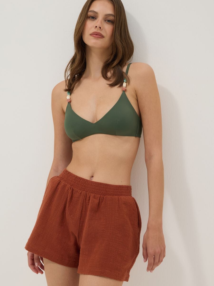 Brown pure cotton shorts_1