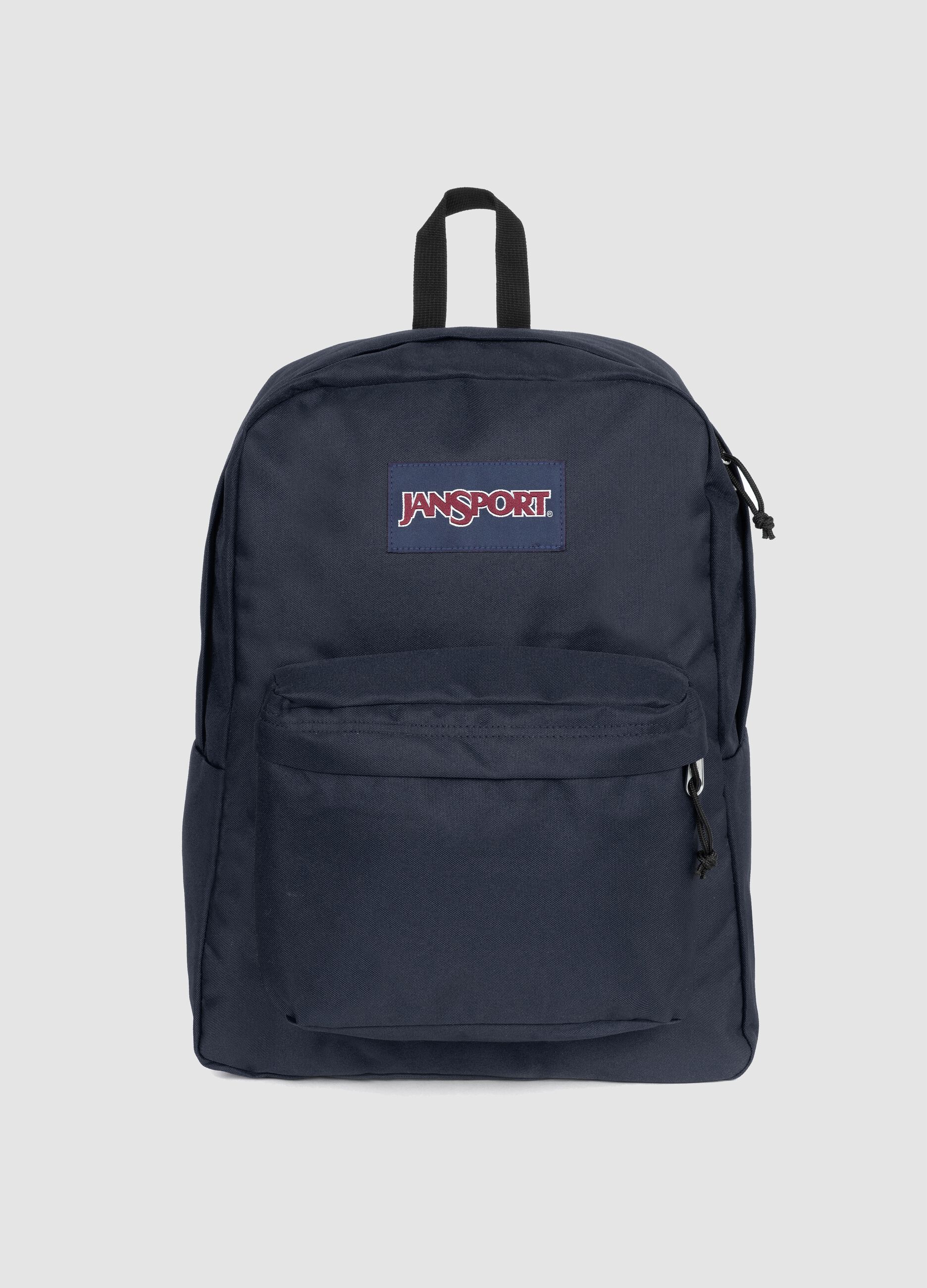 Zaino blu con tasca frontale