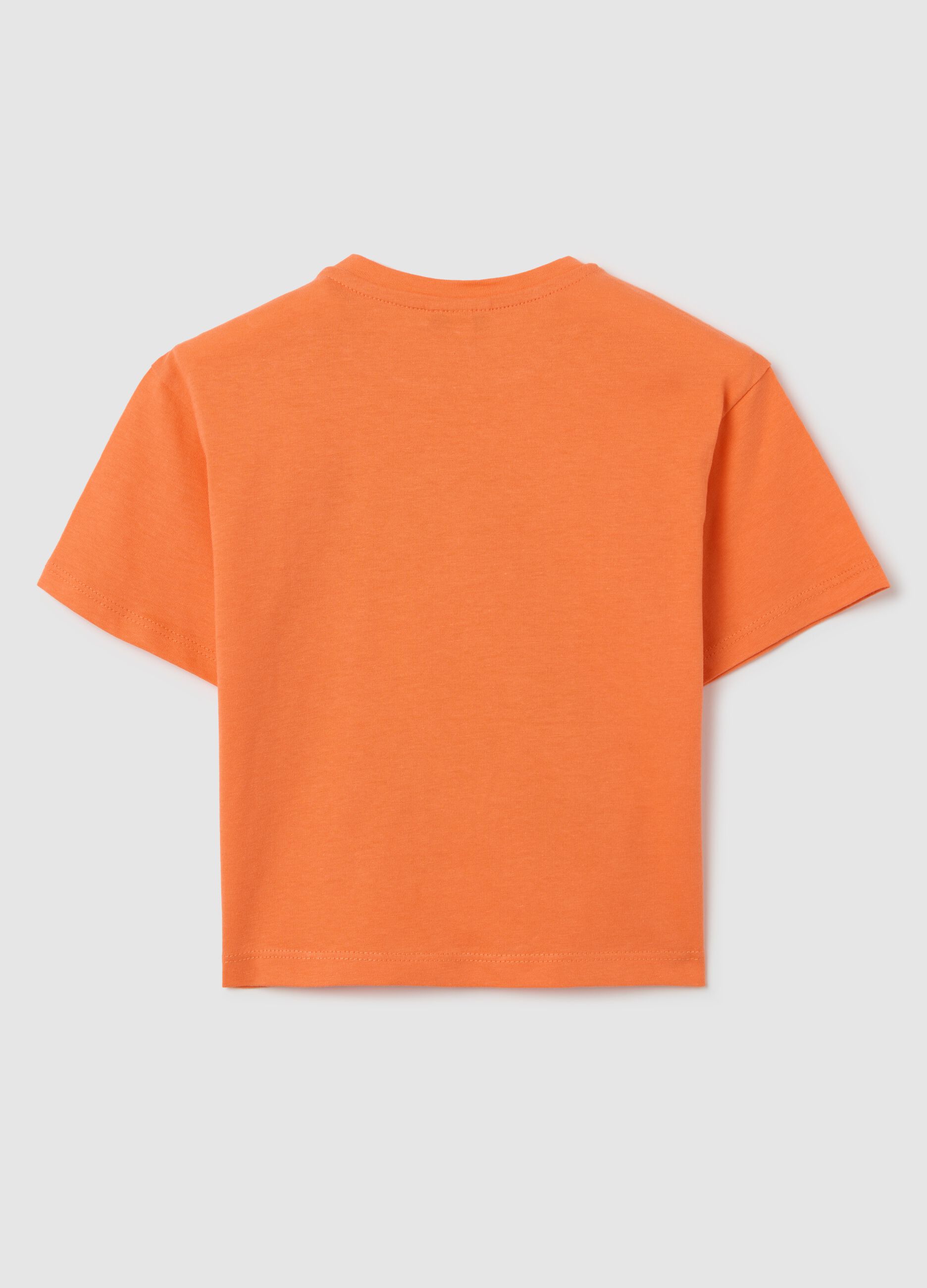 T-shirt arancione in cotone con stampa