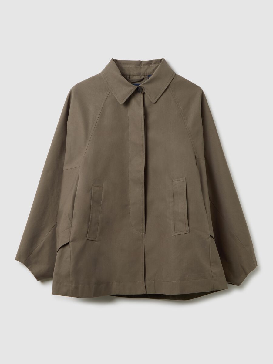 Giacca in misto cotone marrone regular fit_4