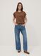 Brown pure cotton short-sleeve regular fit T-shirt_1