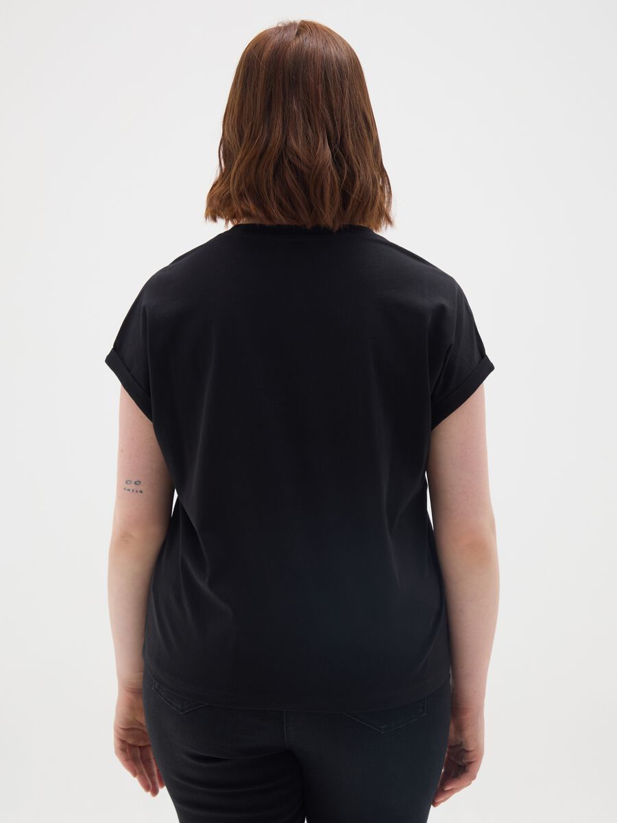 Black pure cotton regular fit T-shirt_3