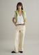 White pure cotton T-shirt regular fit deep V_1