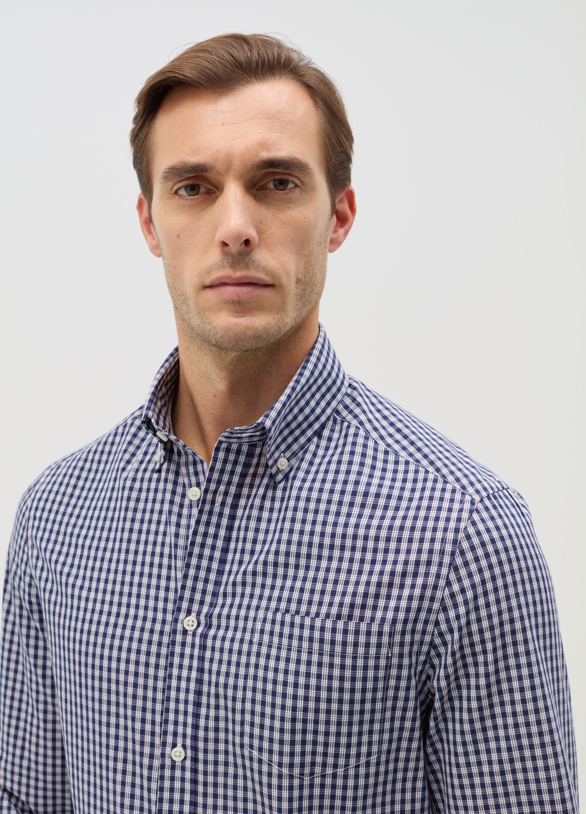 Regular-fit easy-iron check shirt