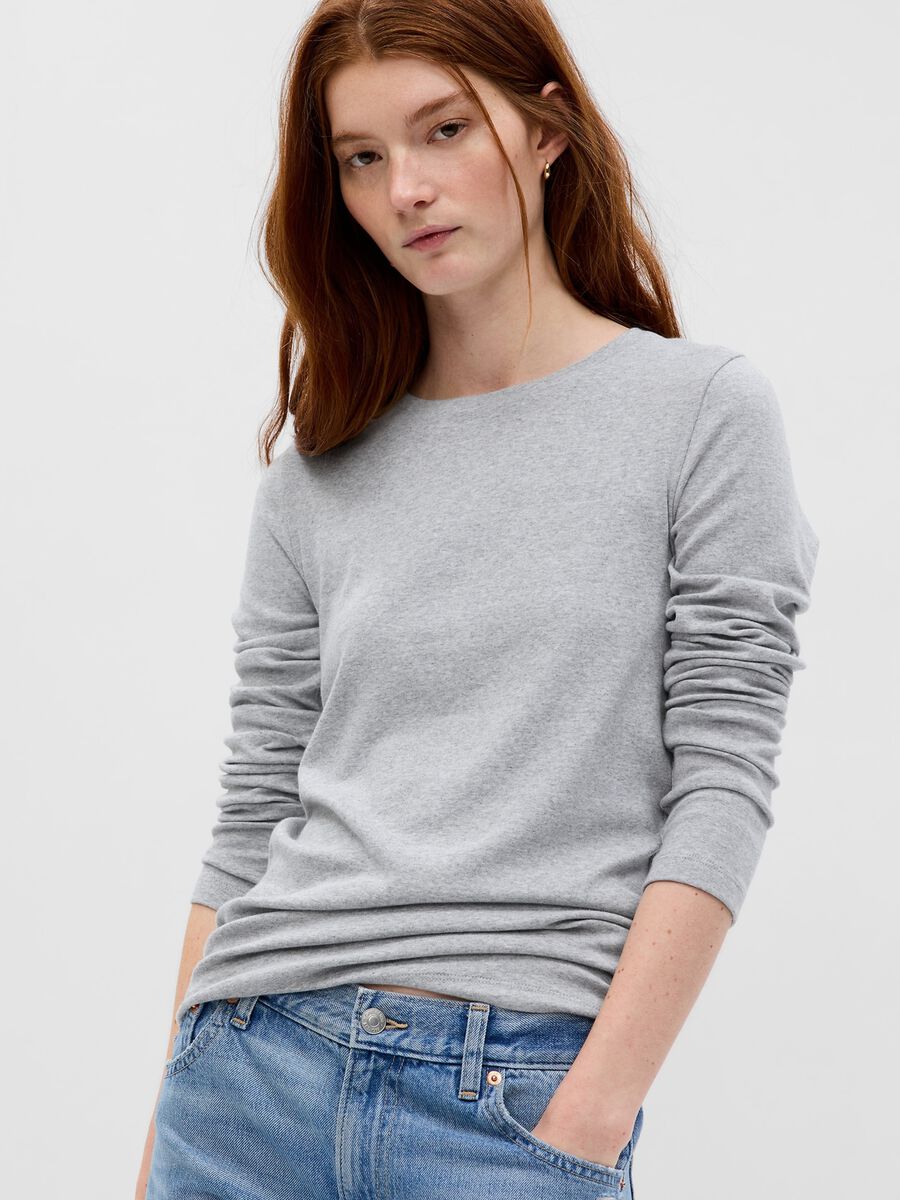 Long-sleeved T-shirt in cotton and modal_0