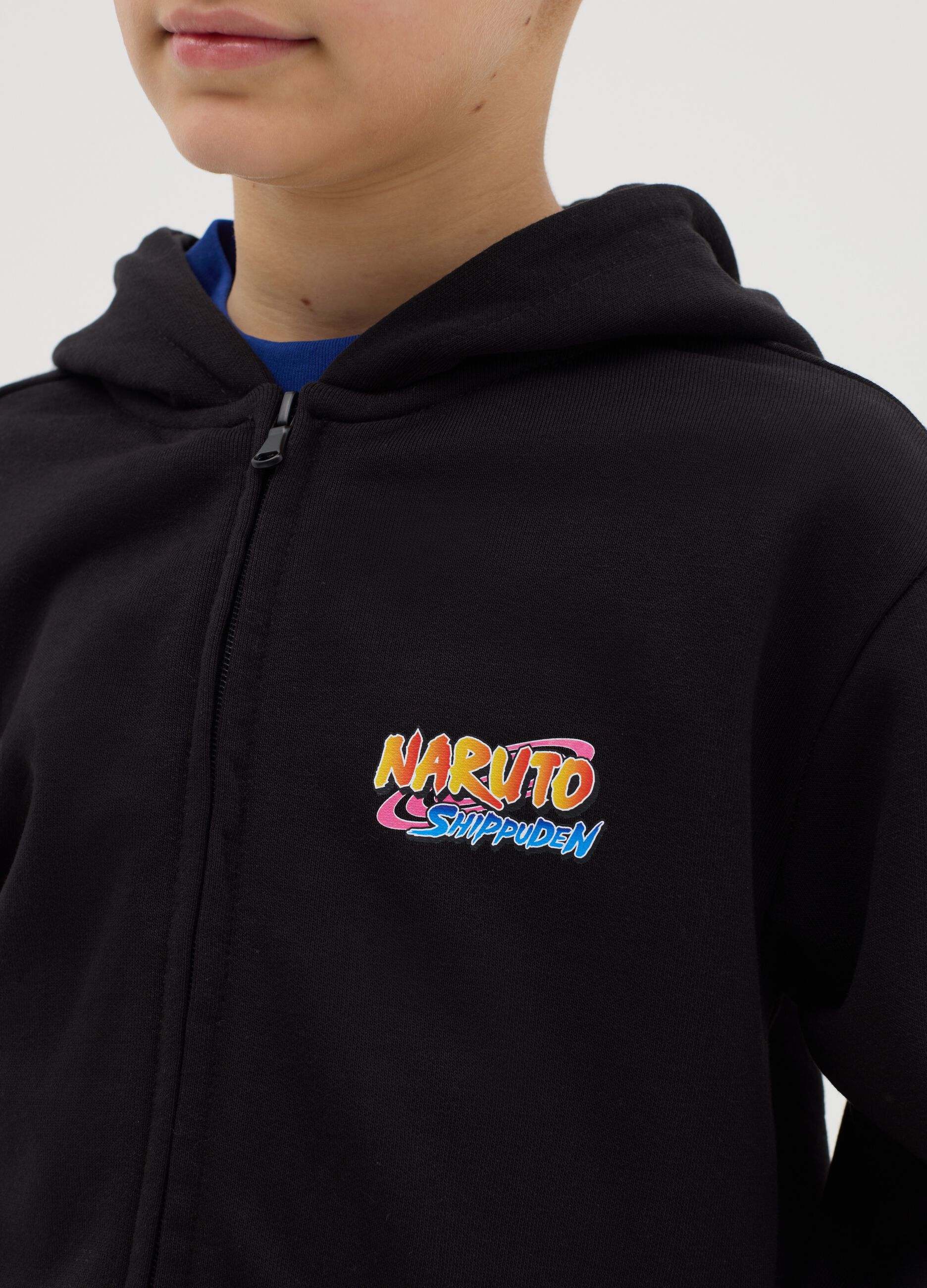 Full-zip con cappuccio e stampa Naruto 