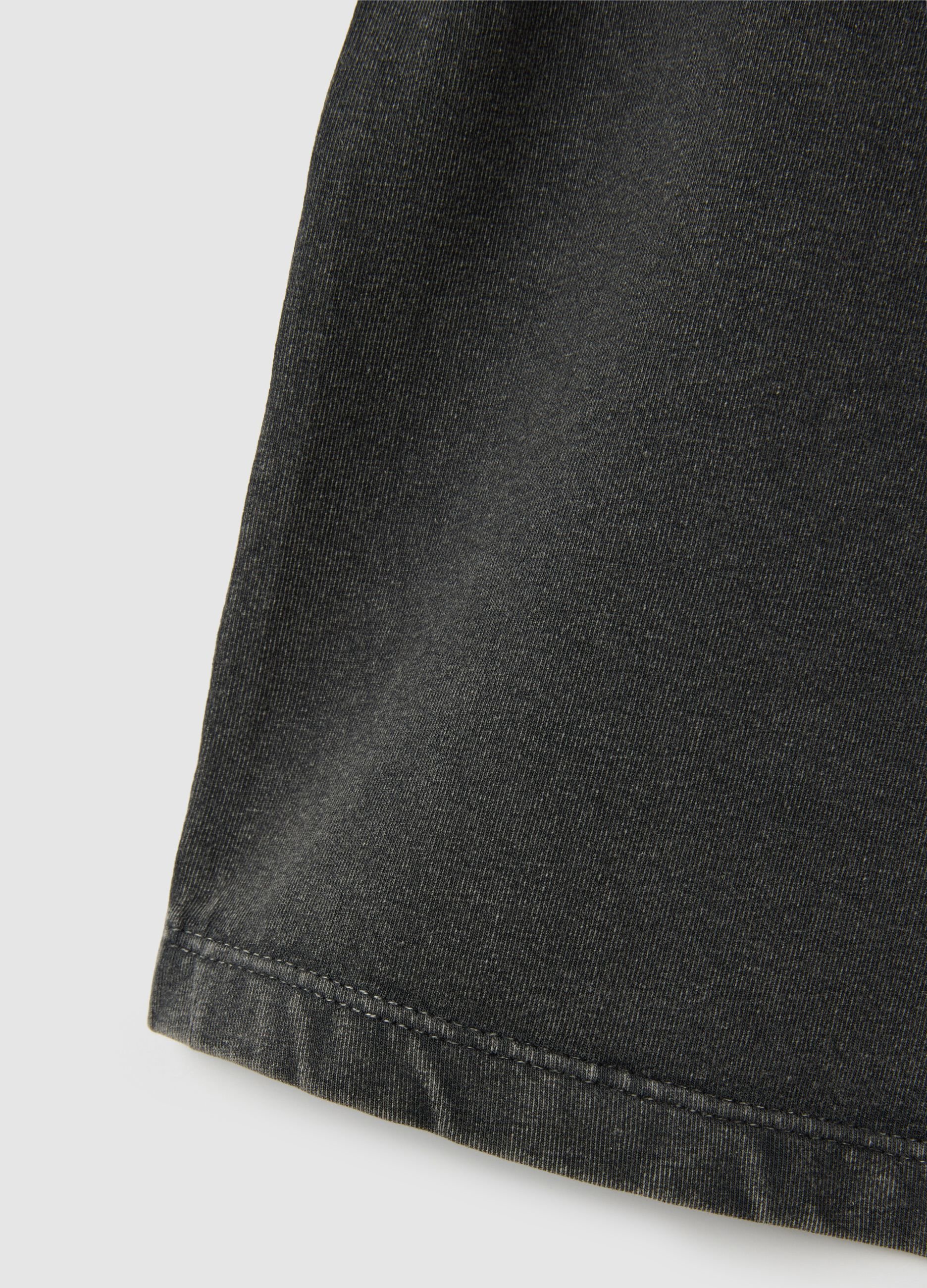 Girls' grey stretch cotton t-shirt