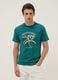 T-shirt verde a maniche corte in puro cotone regular fit_0