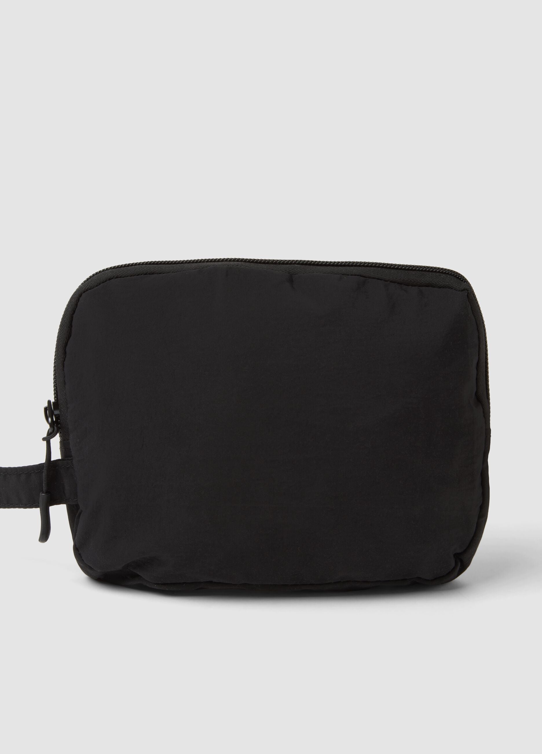 Black foldable shopper bag with double handles