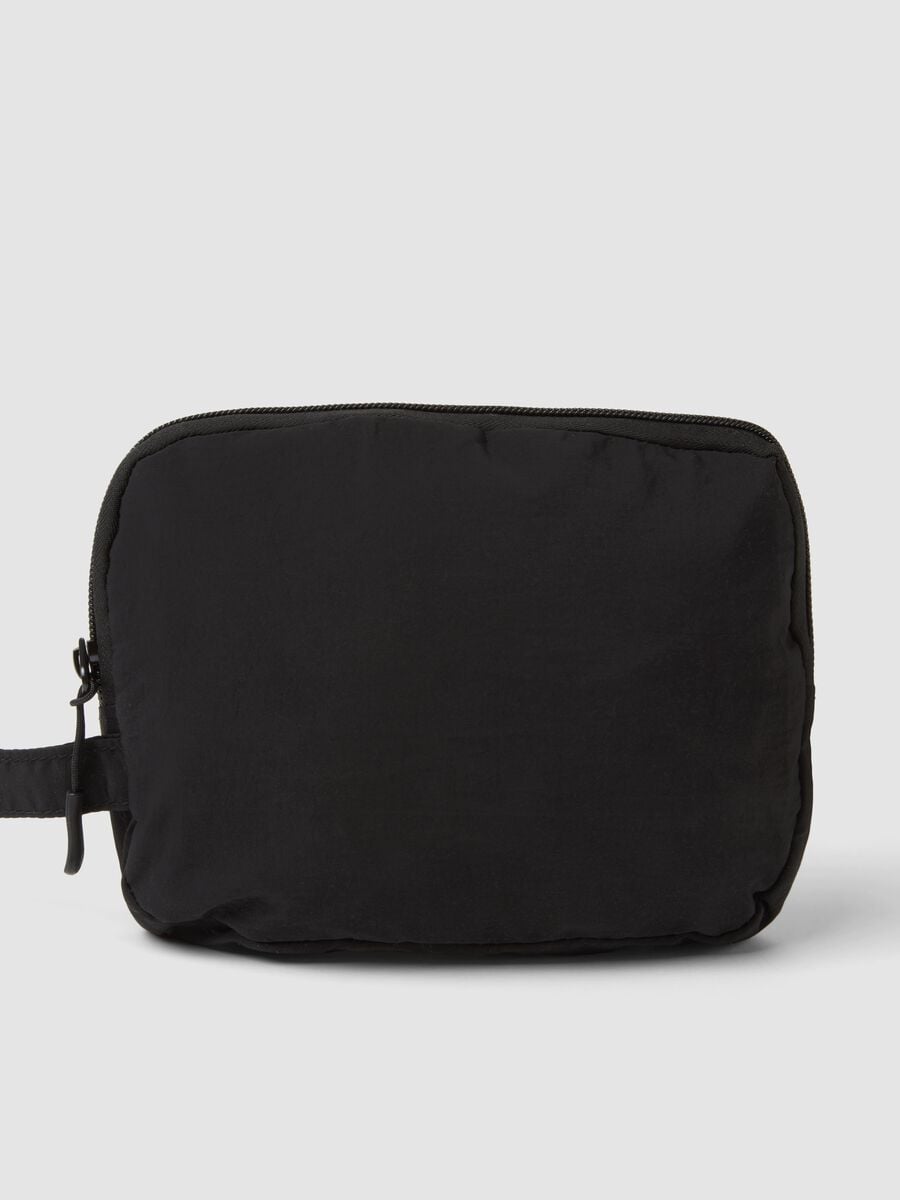 Black foldable shopper bag with double handles_1