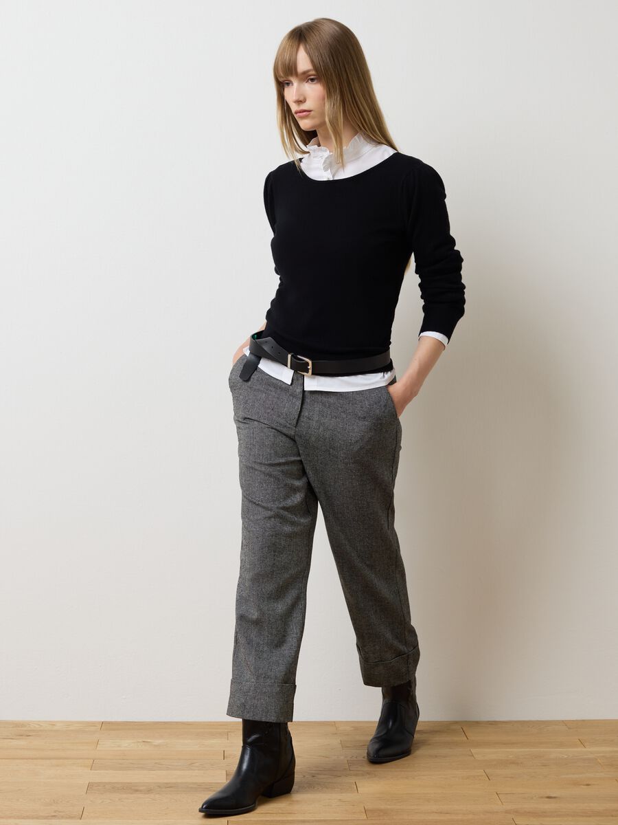 Black pure wool jumper regular fit_2