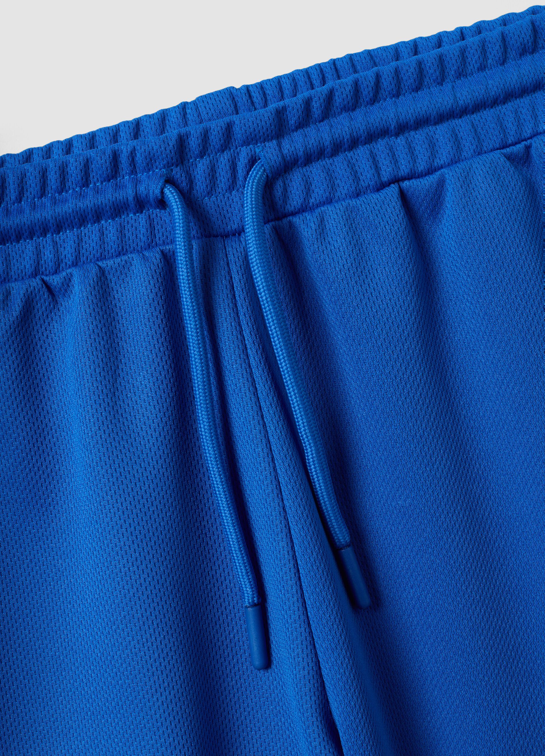 Blue and White Pure Cotton Set with Top and Shorts
