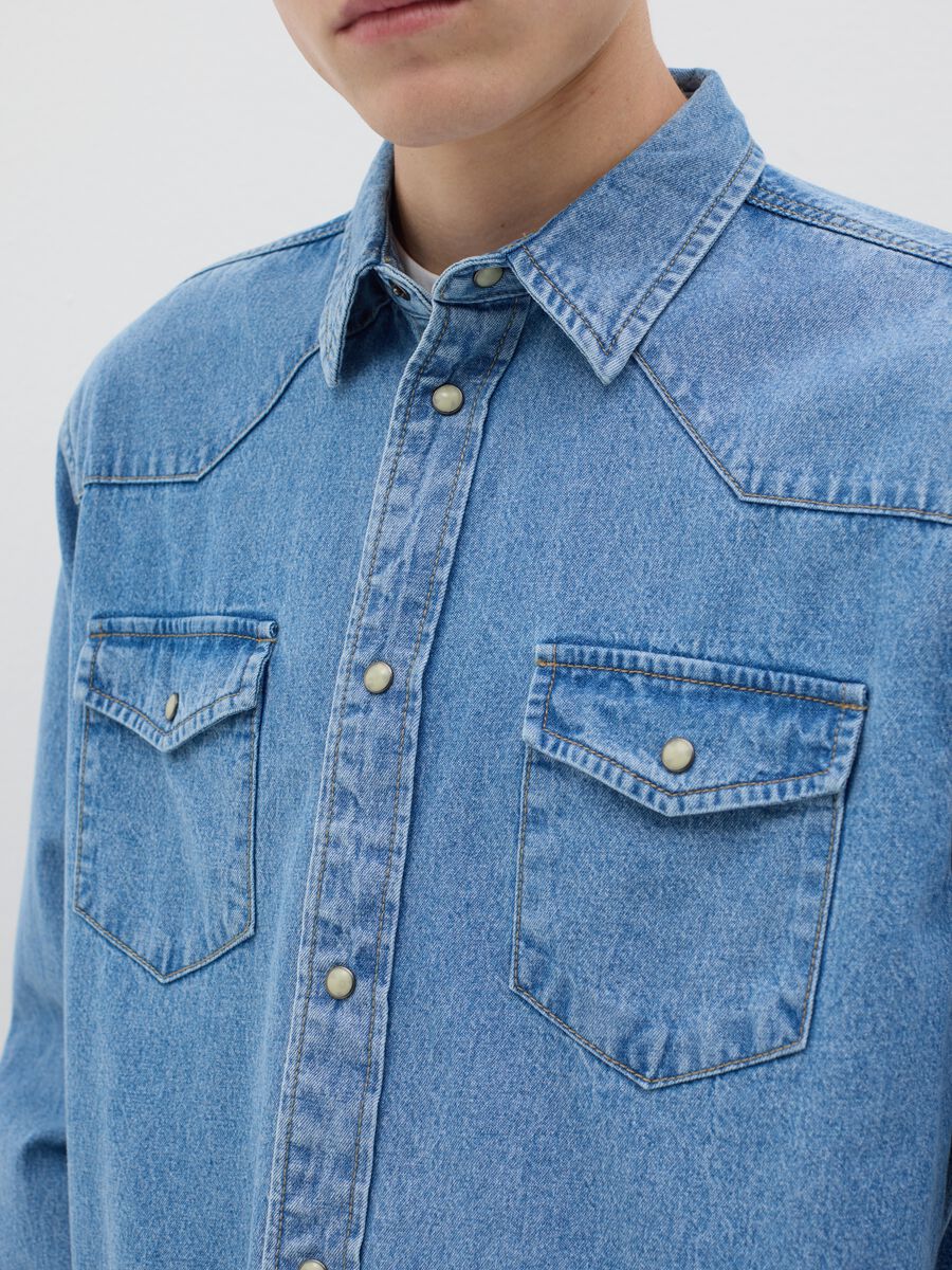 Cowboy shirt in denim_3