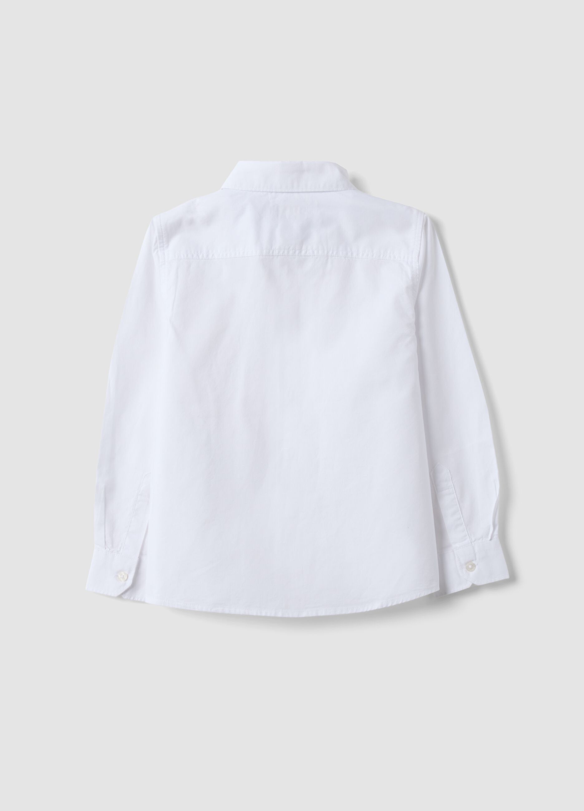 Camicia oxford bianca in puro cotone con colletto classico per bambino