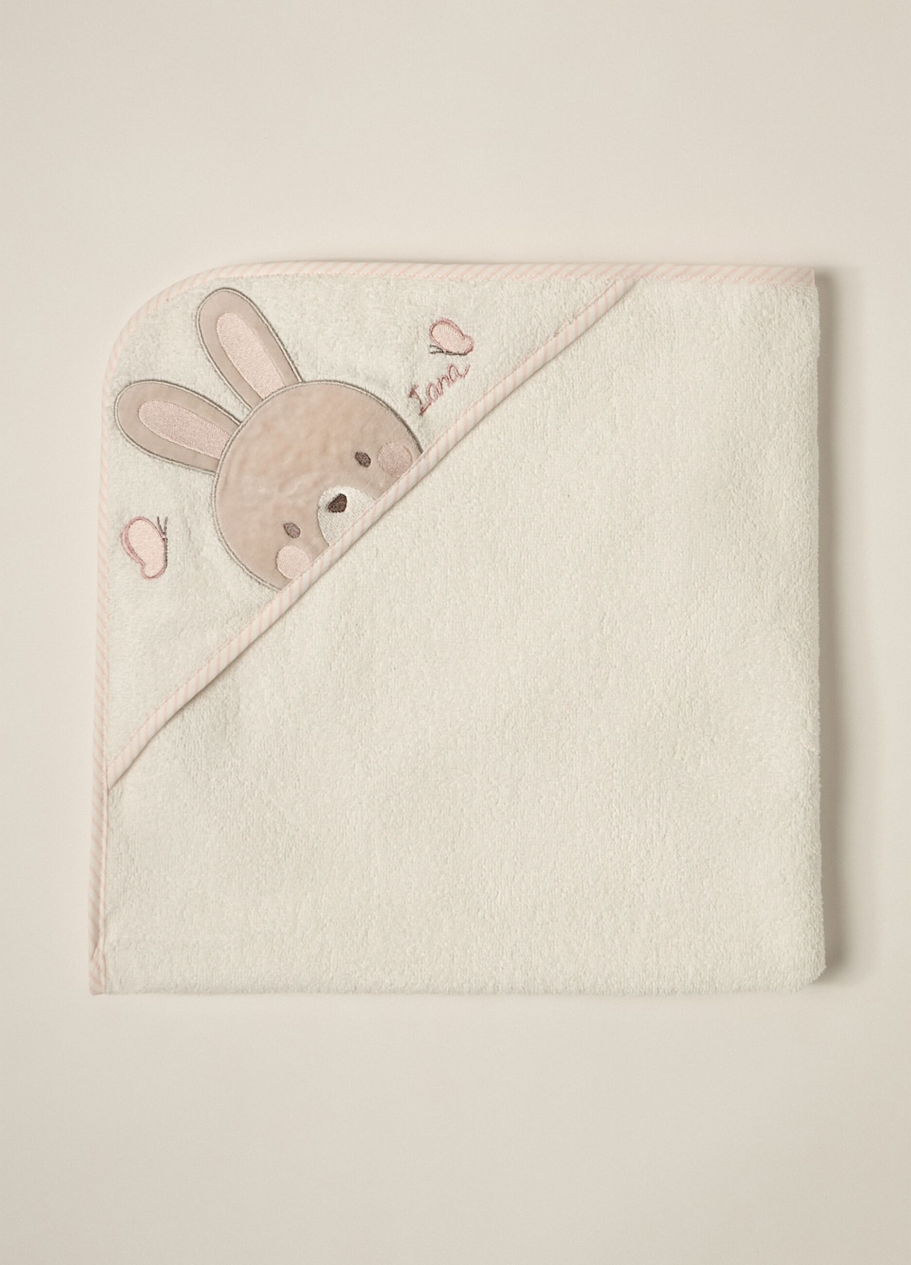 IANA newborn girl towel with corner