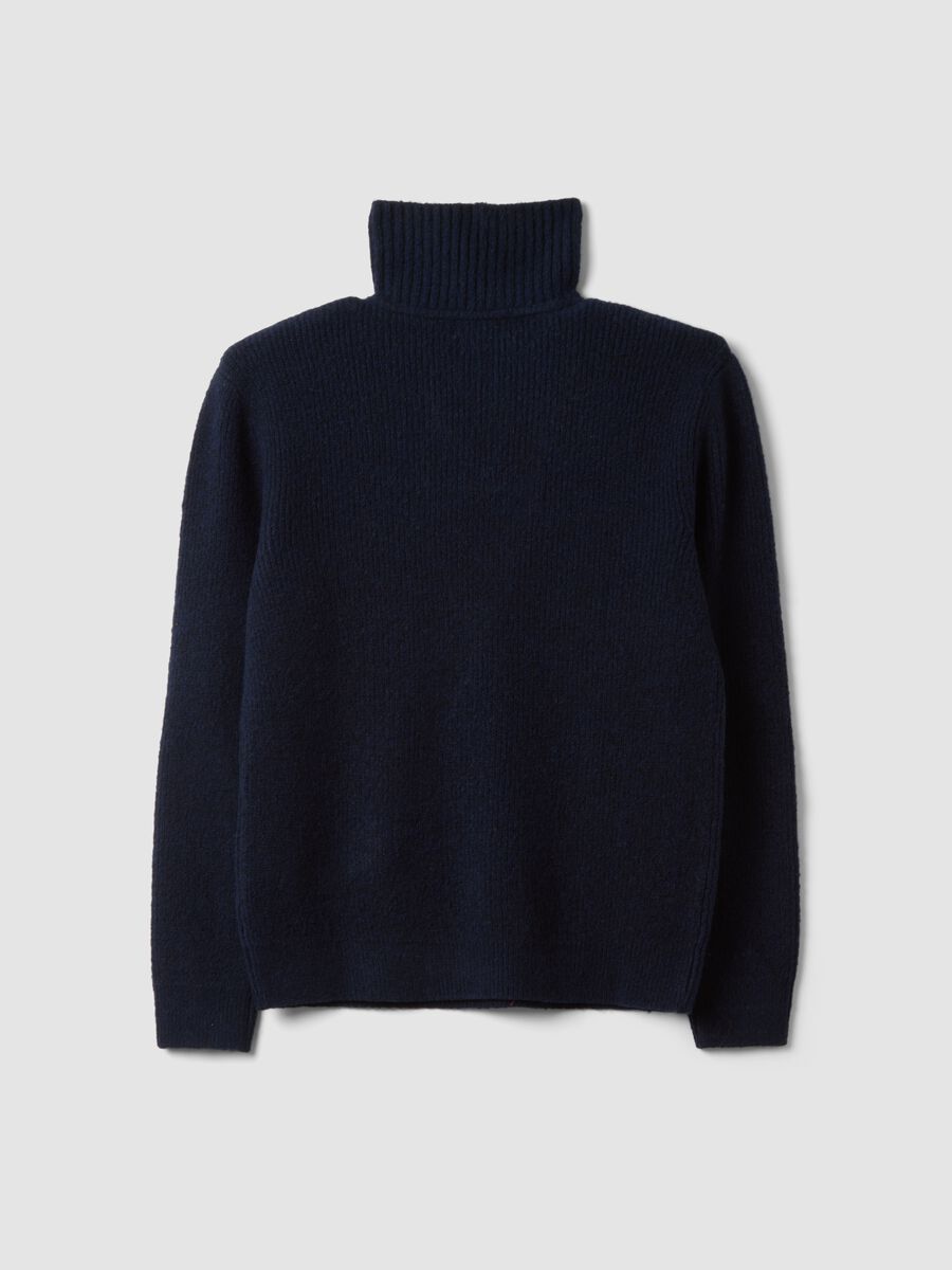 Half zip blu navy in lana elasticizzata regular fit_2