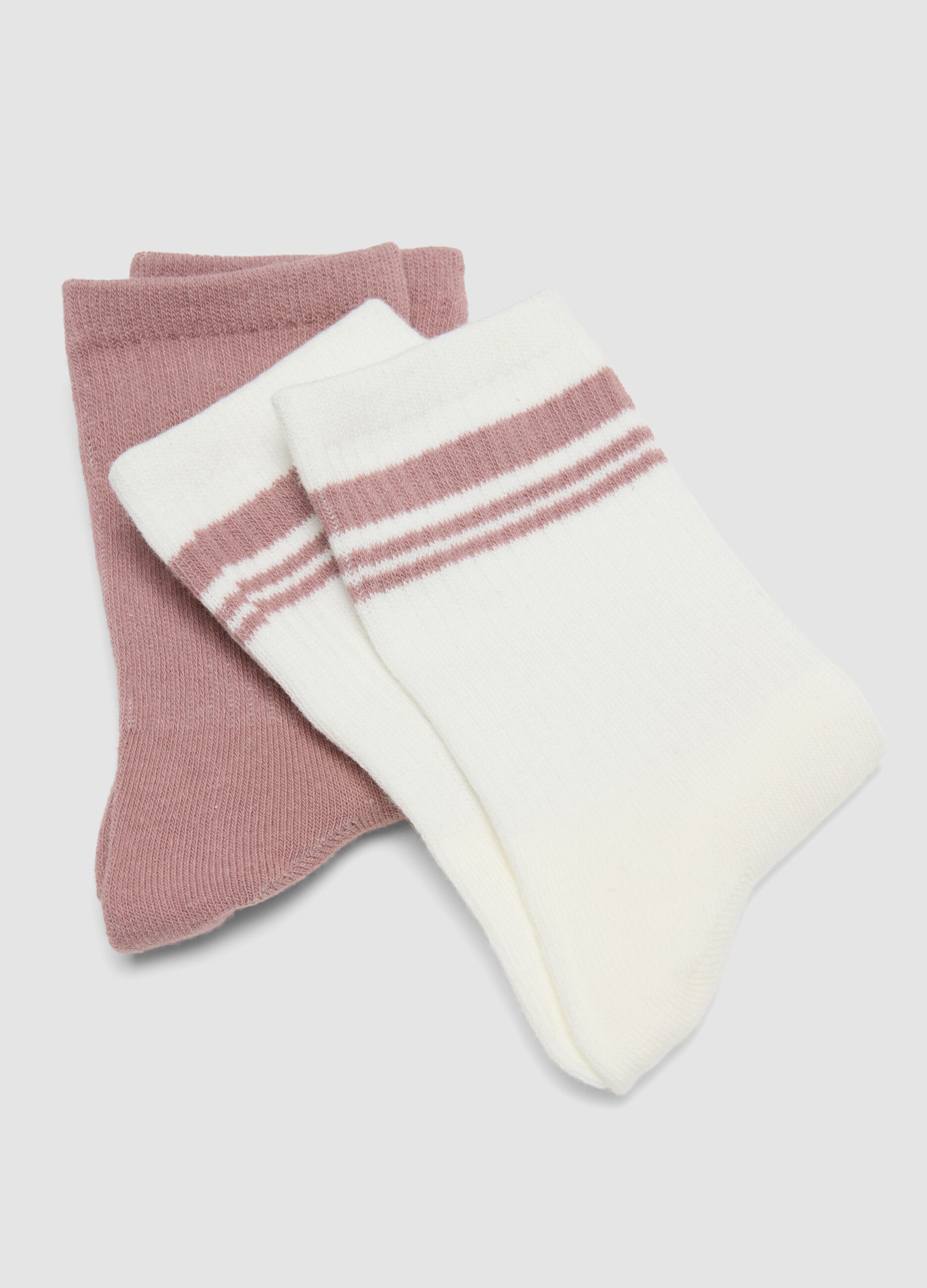 Three-pack of multicoloured striped socks in stretch organic cotton