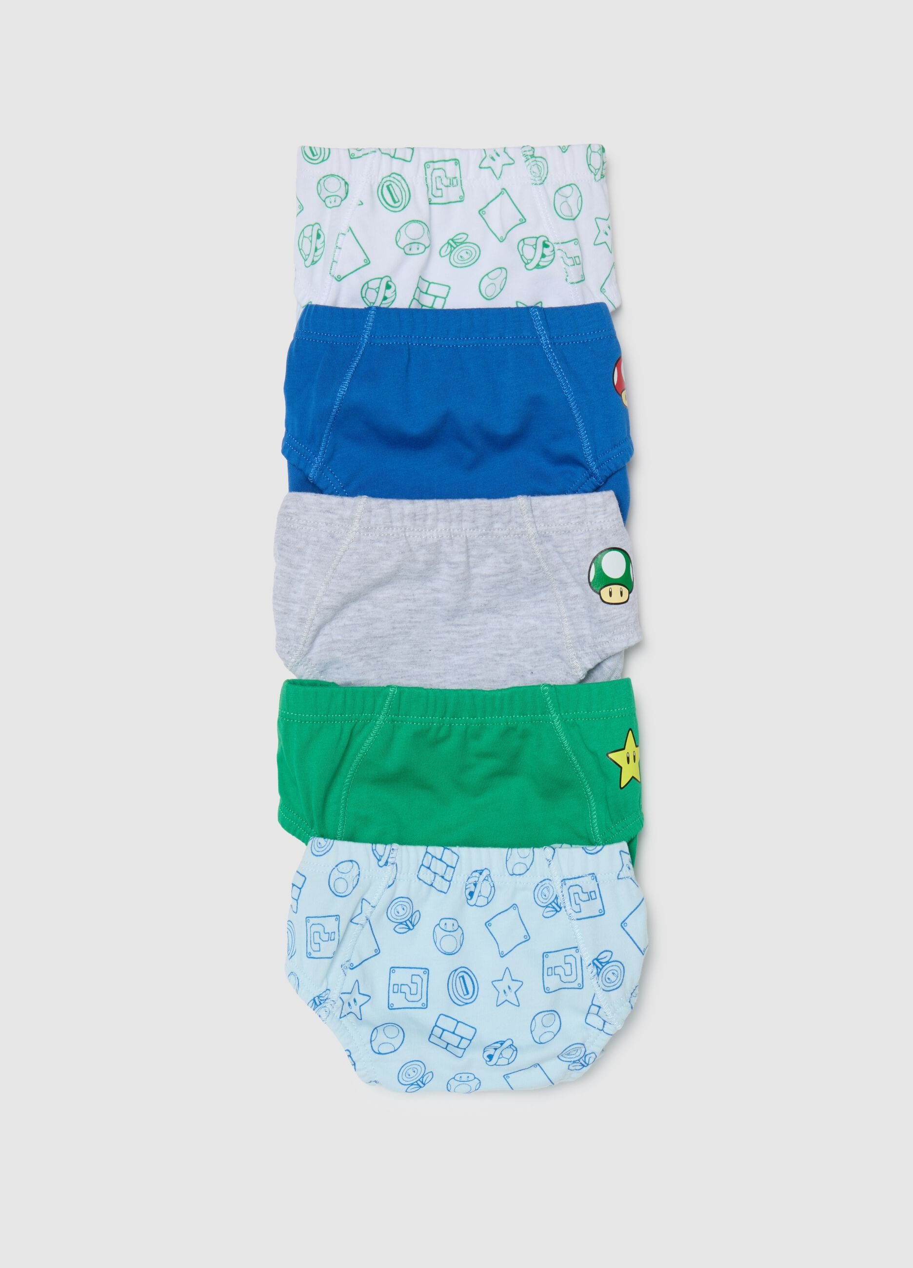 Multipack of boys' briefs in multicoloured pure cotton