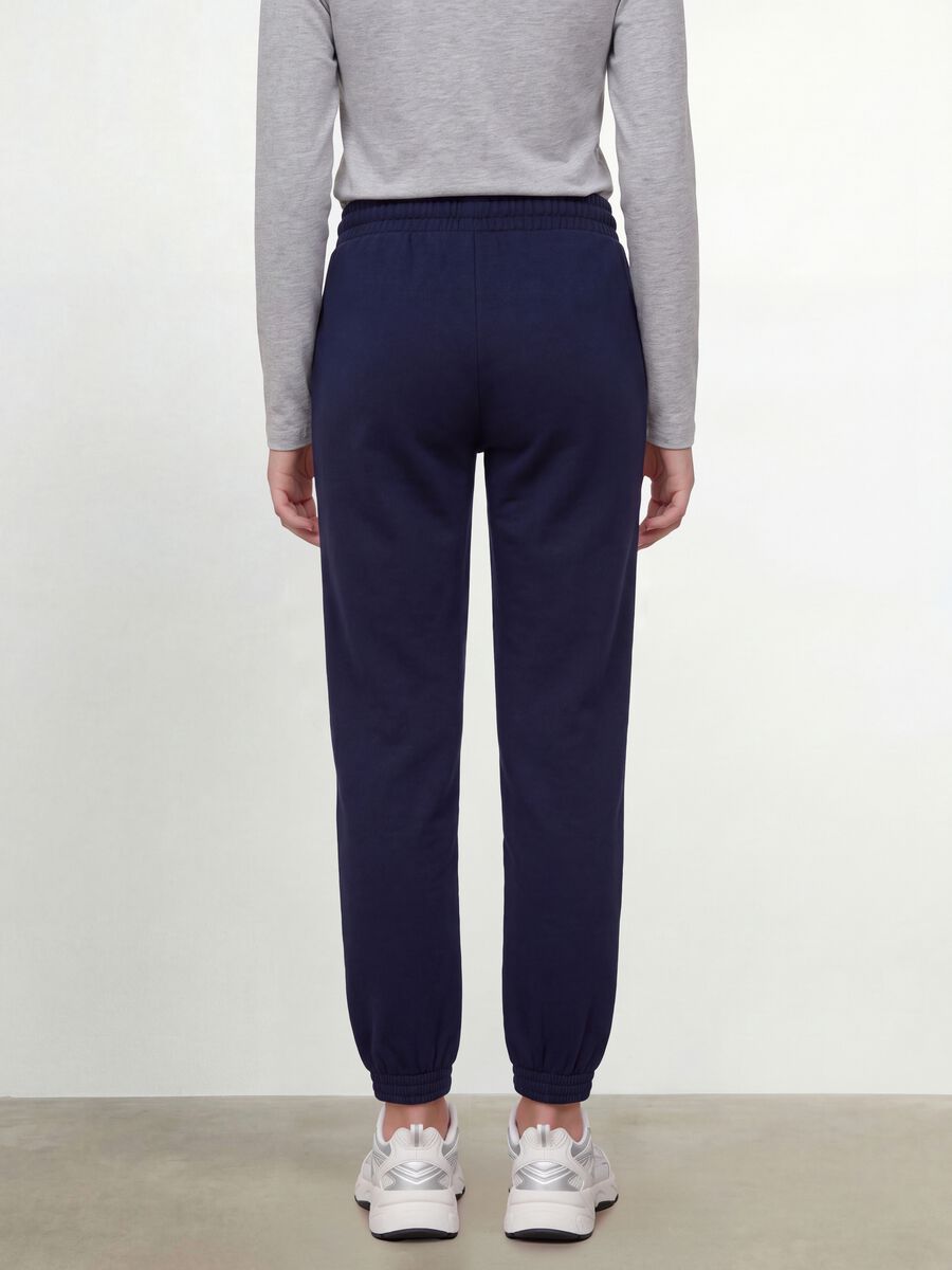 Pantaloni jogger blu in puro cotone organico regular fit per ragazza_3