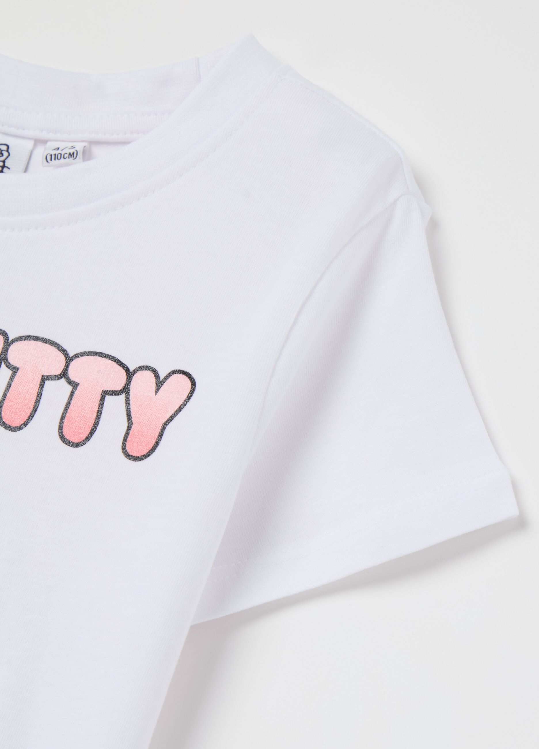 T-shirt con stampa Hello Kitty e paillettes 
