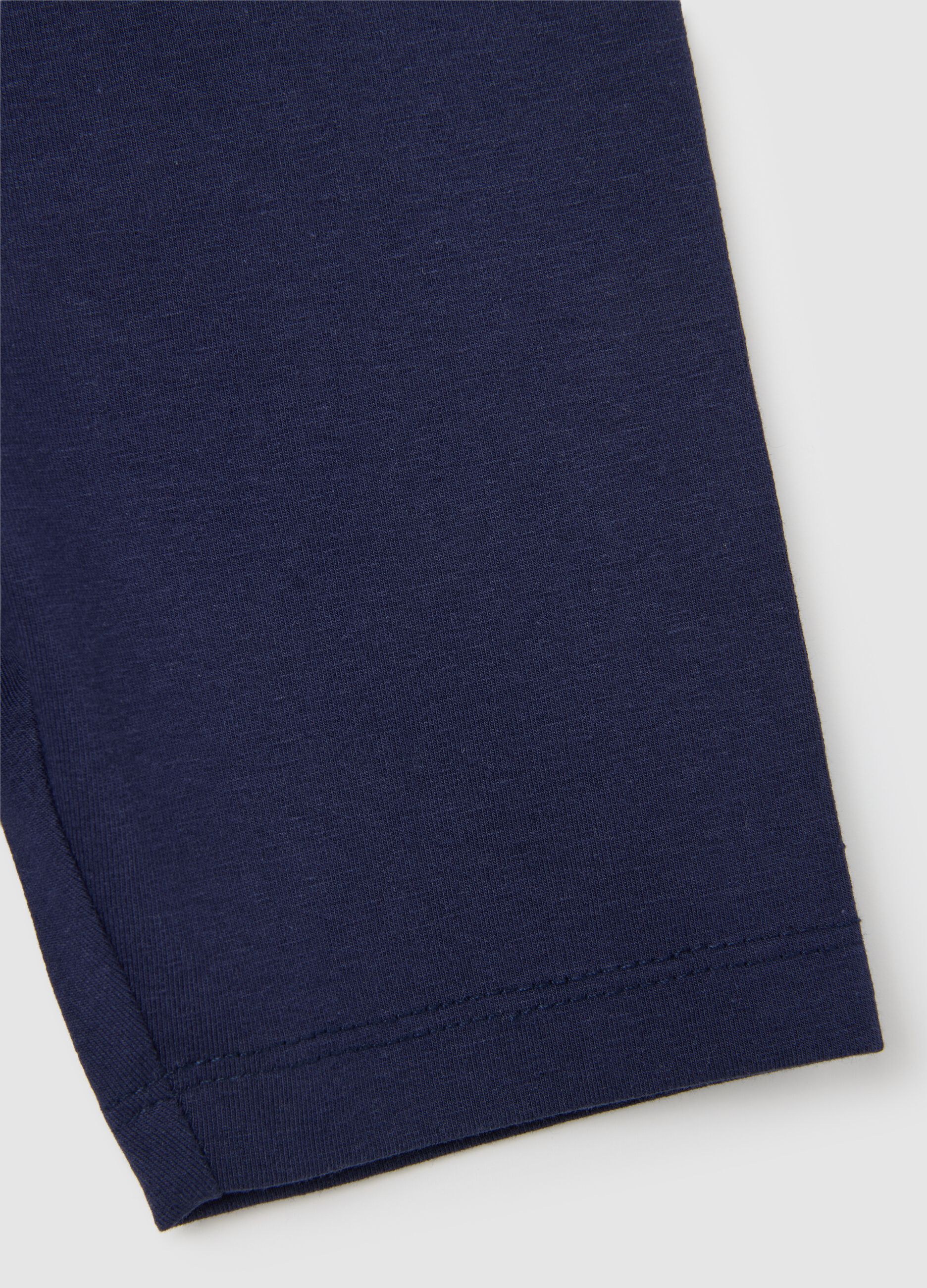 Baby girl blue cotton-blend skinny fit shorts