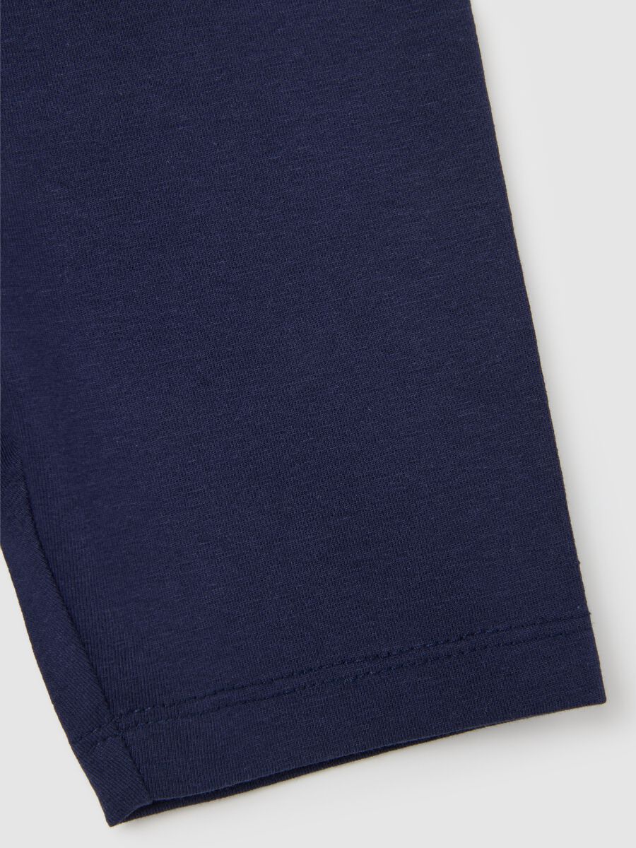 Baby girl blue cotton-blend skinny fit shorts_2