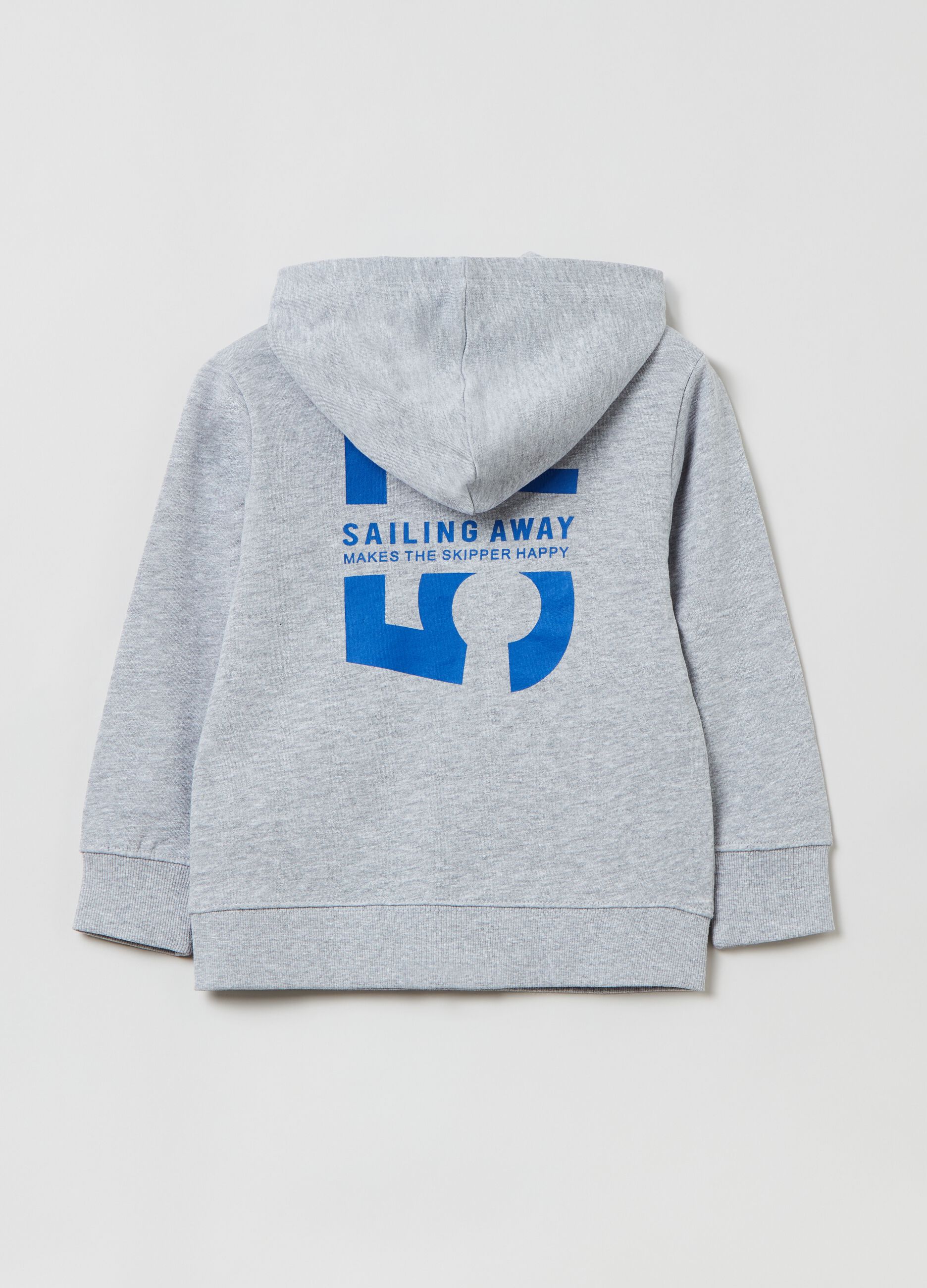 Full-zip with hood and  lettering print