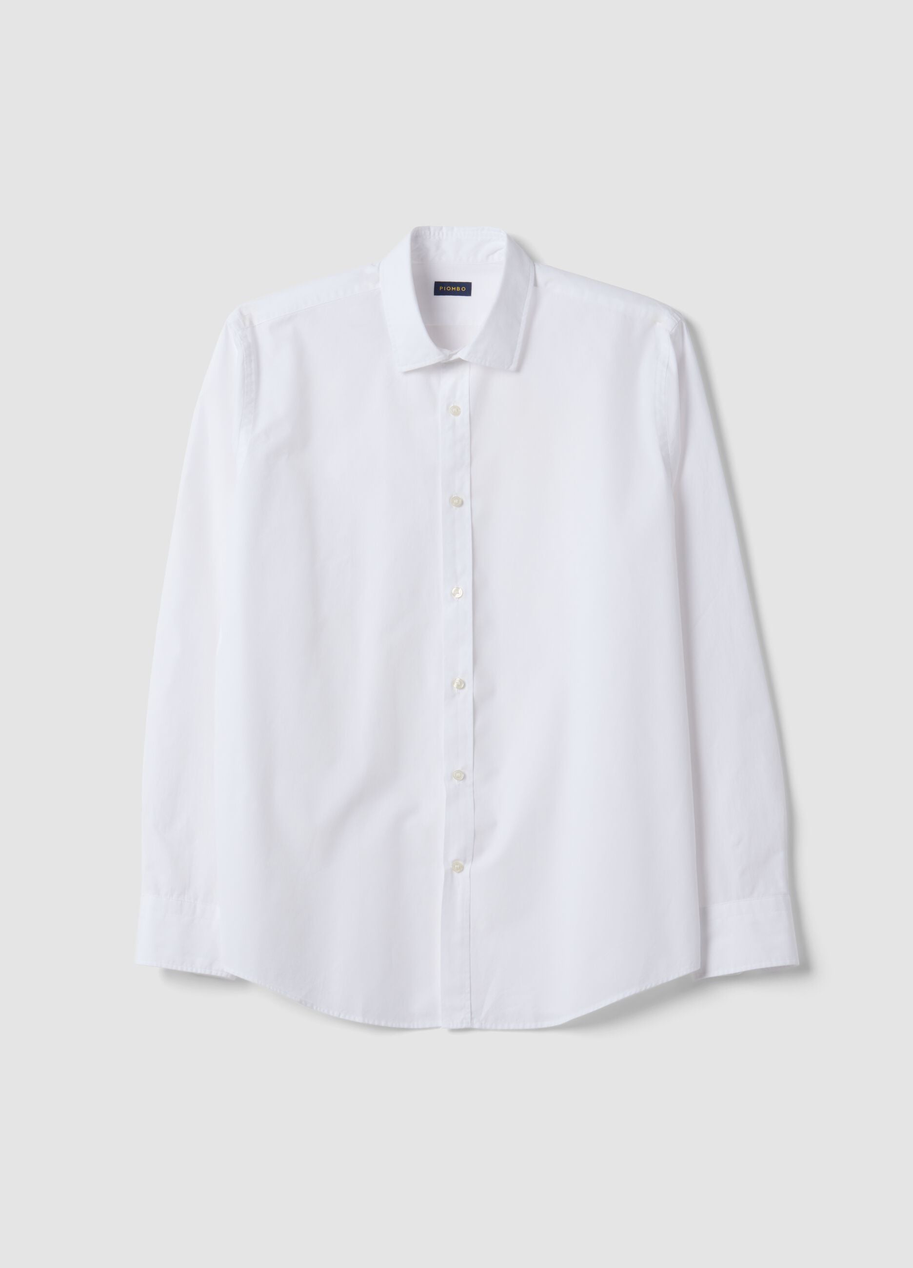 White pure cotton shirt with classic collar