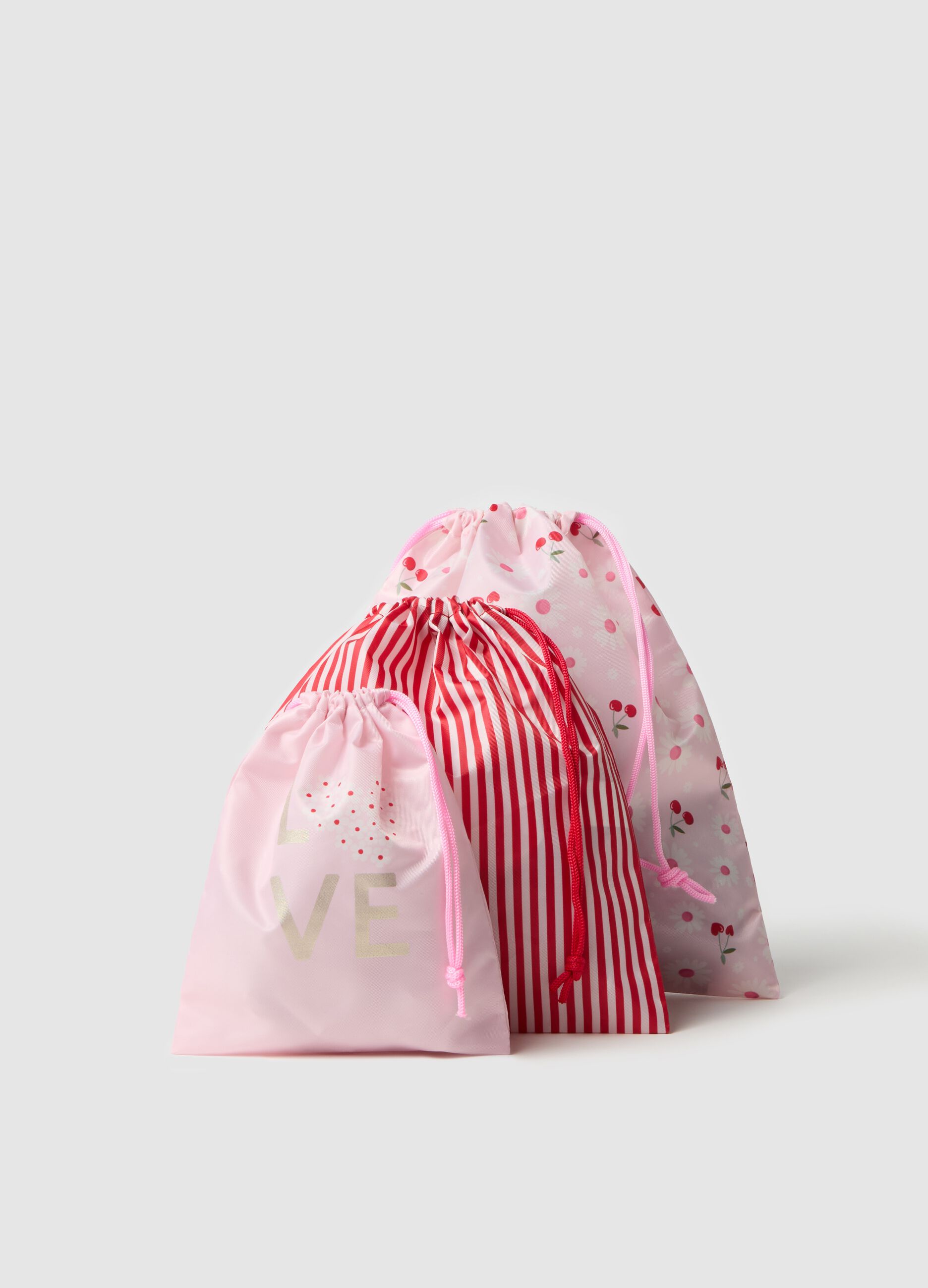 Tripack sacchetti porta biancheria
