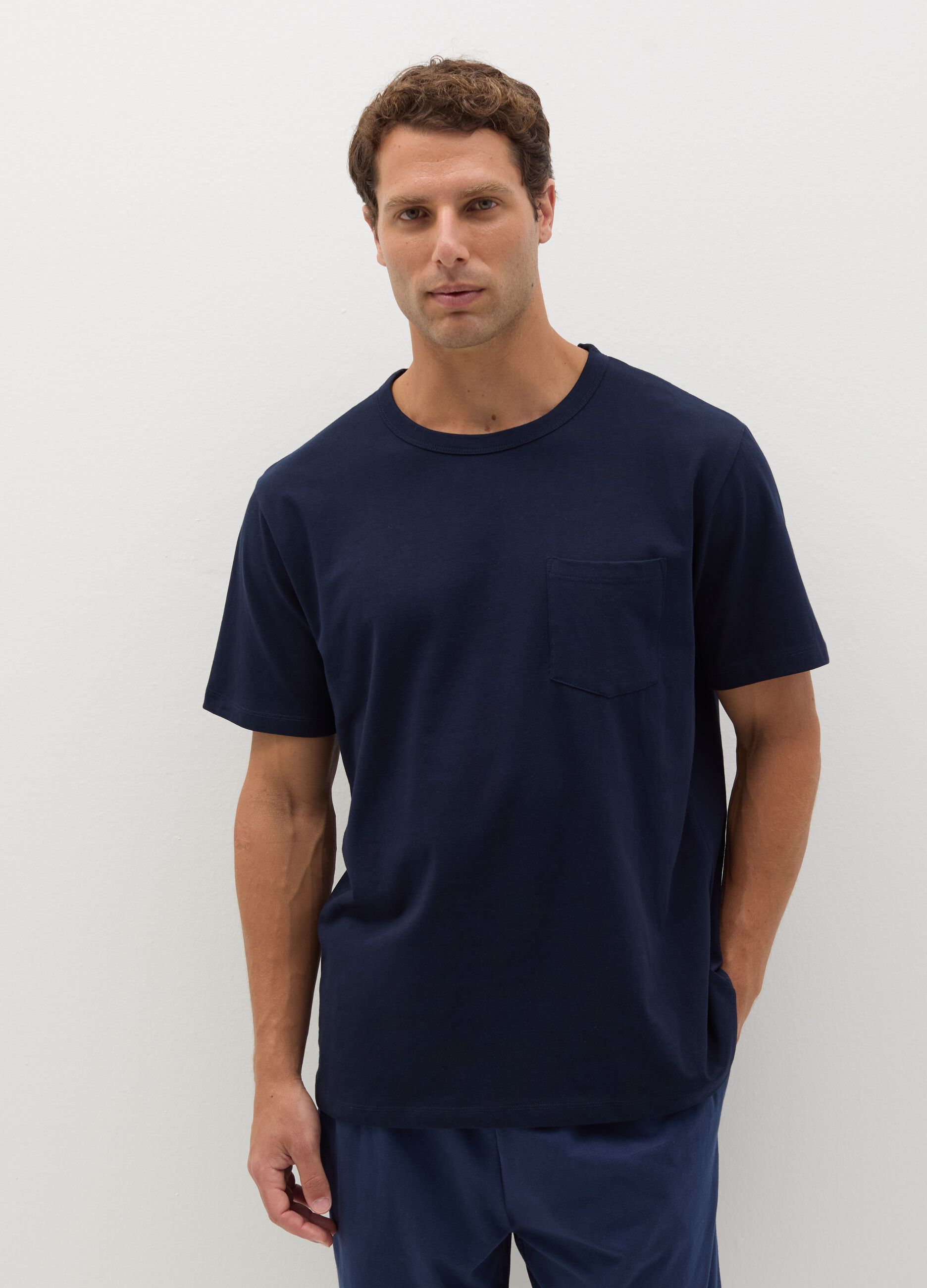 Short pyjamas with T-shirt with pocket
